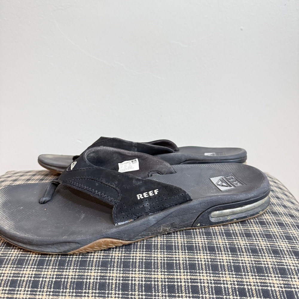 Reef Fanning Bottle Opener Flip Flop Sandals Size 11 Black